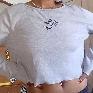 Angel Baby Long sleeve crop tee